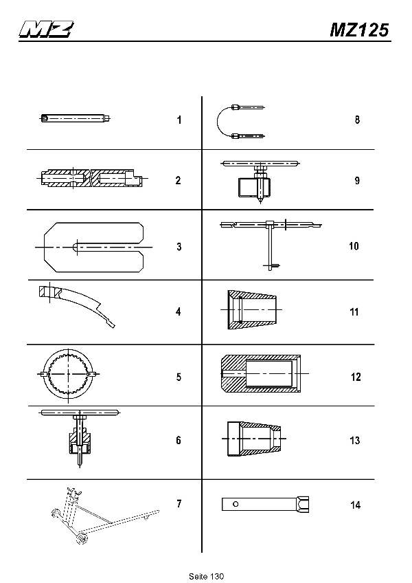 Katalog MZ 125 SX/SM - Spezialwerkzeuge / special tools - 125